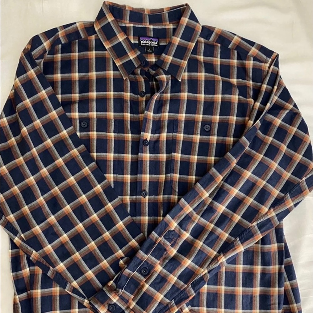 Patagonia Men’s Long Sleeve Flannel Shirt Size L